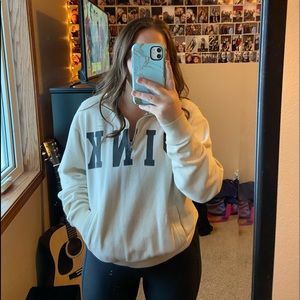 White PINK crew neck